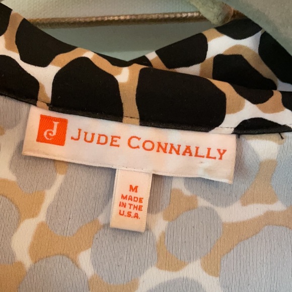JUDE CONNALLY Giraffe Animal Print Stretchy V Neck 3/4 Sleeve Dress - Picture 5 of 8